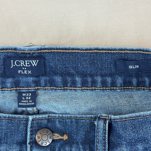 J Crew Factory Men's Slim-Fit Flex Blue Jeans 33/32 (33/31) Style AZ853 - Picture 4 of 12